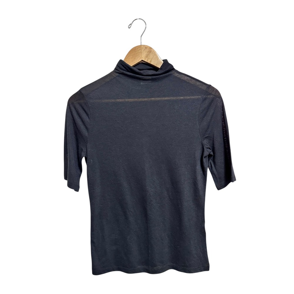Abercrombie & Fitch women's Black Sheer Mock Neck basic Top Size Small